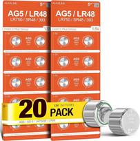 20 x AG5 AG-5 LR750 LR754W mygtukinių elementų baterijos