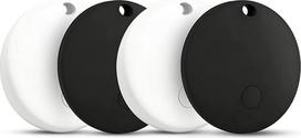 2025 Key Tracker (iOS ir Android) Smart Tag Key Finder for Bags Suitcase Works with Apple Find My (Apple MFi Certified) & Google Find My Device - Pack of 4 (Black and White)