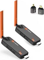 2026 Belaidis HDMI siųstuvas ir imtuvas 4K dekodavimas, iki 6 RX, HDMI radijo perdavimo 5GHz/1080P belaidis ilgintuvas su programėlės ekranu, vaizdo transliacija nešiojamajam kompiuteriui, kabelinei dėžutei, CC TV į televizorių