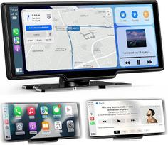 2026 Naujausias 10,26 colių "Carplay" ekranas ir "Android" automobilio ekranas: "Bluetooth 5.2 Siri" valdymas balsu IPS jutiklinis ekranas Mirror Link AUX FM 64G TF