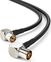 3 m TV antenos kabelis, palydovinis kabelis, koaksialinis kabelis, palydovinis kabelis, dvigubai ekranuotas, TV kabelis su IEC kištuku į IEC lizdą 90° kampu, RG174 koaksialinis kabelis, skirtas TV imtuvui, HDTV, radijui, DVB-S