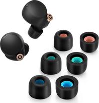 3 poros atminties putų antgalių "Sony WF-1000XM4" neslystančioms pakaitinėms ausinėms, skirtoms "Sony" tikrosioms belaidėms ausinėms, tinka įkrovimo dėkle, puikiai slopina triukšmą, 3 poros (įvairūs dydžiai)