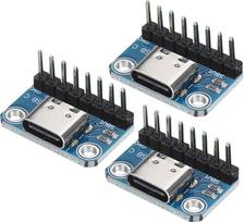 3 x USB Typ C Breakout Board Buchse 2,54 mm Anschluss mit Pin Header Stecker
