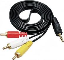 3,5 mm į RCA vaizdo kameros AV kabelis, 5 pėdų 3,5 mm į 3RCA garso ir vaizdo išvesties adapterio kabelis, skirtas televizoriams, planšetiniams kompiuteriams, išmaniesiems telefonams, MP3, DVD, CD grotuvams, radijo imtuvams, kompiuteriams, televizorių prie