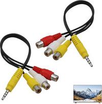 3,5 mm RCA adapterio TV AV keitiklio kabelis - 3 RCA moteriškos lyties į 3,5 mm vyriškos lyties garso ir vaizdo dalytuvas, skirtas "Samsung"/"Sony"/TCL HDTV, namų kino teatrui