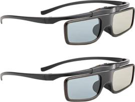 3D akiniai, 3D aktyvaus užrakto akiniai, įkraunami akiniai, tinkami 3D DLP-Link projektoriui "Acer BenQ Optoma Viewsonic Philips LG Infocus NEC Jmgo Vivitek Cocar Toumei" - 2 vnt.