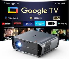 4K Smart Beamer mit Google TV - 2550 ANSI Lumen Tageslicht-Projektor, 70W Dolby Audio, ToF Autofokus, HDR10+, WiFi 6, HDMI eARC - Heimkino & Gaming Beamer für Outdoor