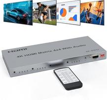 4x4 HDMI matricos skirstytuvas 4K @ 60Hz su garso ištraukikliu 4 įėjimai 4 išėjimai Matricos skirstytuvas Palaiko HDCP2.2 EDID HDR 18Gbps RS232 nuotolinio valdymo pultas