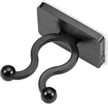 50 x juoda nailono U formos 7 mm skersmens Twist Lock kabelių kaklaraiščiai su lipduku