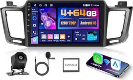 5G WiFi 4 + 64G "Android" automobilinis radijas "Toyota RAV4" 2013-2019 (kairės pusės vairas) Belaidis "Carplay" "Android" automobilis, 10,1 colio IPS ekranas, automobilinis radijas su navigacija Bluetooth 5.0 FM/RDS SWC atbulinės eigos kamera