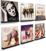 6 vinilinių plokštelių sieninių laikiklių pakuotė, medinis vinilo laikiklis, vinilo lentynos laikiklis ant sienos, vinilo sieninis laikiklis, skirtas plokštelėms, kompaktiniams diskams, nuotraukų albumams ir kolekcijoms talpinti (juodas)