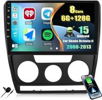 6+128G 8 branduolių "Android" 15 CAMECHO automobilinis radijas Skoda Octavia 2008-2013, 10 colių belaidis "Carplay Android" automobilinis "Bluetooth" radijas su "WiFi" GPS FM/RDS Mirror Link + HD IPS jutiklinis ekranas