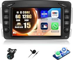 8 branduolių 6+128G Android 15 automobilinis radijas Mercedes-Benz CLK/W209/W203/Class C/Viano/W639/Vito su belaidžiu Carplay Android Car, 7 colių ekranas su Bluetooth GPS DSP FM/RDS EQ + galinis vaizdas