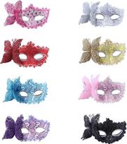 8 kaukių rinkinys, pusės veido karnavalo maskarado kaukės, Venecijos kaukių rinkinys (1 rinkinys)