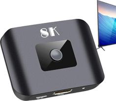 8K HD daugialypės terpės jungiklis Nešiojamasis televizoriaus jungiklis 48GB jungiklis Aukštos skiriamosios gebos aliuminio lydinys Ultipurpose multimedijos sąsaja 8K televizoriui su greitu duomenų perdavimo greičiu
