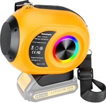 Adisipsoarin "Bluetooth" garsiakalbis DEWALT 18V akumuliatoriui, belaidis garsiakalbis su HD garsu, TWS suporavimas, "Bluetooth 5.3", skirtas statybvietėms, namams, vakarėliams, lauko paplūdimiui, dovana (akumuliatorius neįtrauktas)