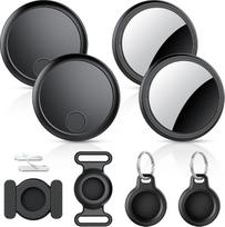 Air Tracker Smart Tag 4 Pack, Schlüsselfinder Kompatibel mit Apple Wo ist? APP (Nur iOS), Bluetooth Key Finder für Gepäck/Taschen/Brieftasche, IP68 Wasserdicht, Austauschbarer Akku