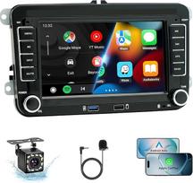 Android 15 Autoradio 2+64GB mit Rückfahrkamera für VW Golf 5 6 Polo 6R Passat T5 Seat Skoda, 7 Zoll 2DIN Car Radio mit Wireless CarPlayy Android Auto, GPS, BT, inkl. Einbauwerkzeug ir CAN-Bus