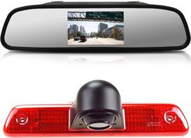 Atbulinės eigos kamera Transporto langas + 4,3 colio galinio vaizdo veidrodis Stabdžių žibintas Automobilio stogo atbulinės eigos kamera Peugeot Expert / Fiat Scudo / Citroen Jumpy 2007-2016