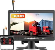 Atbulinės eigos kameros rinkinys su 7 colių LCD 1080P monitoriumi ir plataus kampo galinio vaizdo kamera, IP68K vandeniui atsparus, 16IR naktinio matymo, "pasidaryk pats" vadovai, skirtas sunkvežimiams, priekaboms, autobusams, mikroautobusams, žemės ūkiui