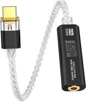 Ausinių stiprintuvas DAC ausinių adapteris Hi-Res Audio 32bit/384kHz 8 branduolių varinis kabelis "Plug and Play" didelės skiriamosios gebos 3,5 ausinių stiprintuvas, suderinamas su "iPhone"/"Samsung"/"MacBook