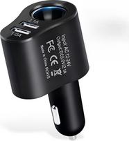 Automobilinis cigarečių žiebtuvėlio USB skirstytuvas, 3 in 1 adapteris 12 V/24 V DC 120 W automobilinis įkroviklis Cigarečių žiebtuvėlio automobilinis įkroviklis su dvigubu USB prievadu mobiliajam telefonui, planšetiniam kompiuteriui, GPS prietaisų kamera