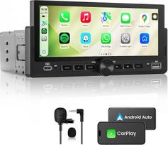 Automobilinis radijo imtuvas 1 DIN su belaidžiu "CarPlay" ir "Android Car", "Bluetooth" laisvų rankų sistema, FM radijas, ekranas, valdymas vairu, "MirrorLink", "Aux" įvestis, ekvalaizeris (6,86 colio)