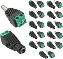 AVARTEK 12 Paar 12 V Stecker & Buchse Klinkenstecker, DC-Stromanschluss-Adapter für CCTV-Stecker 2,1 x 5,5 mm für CCTV-Kamera, LED-Streifen