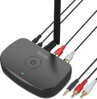 Besign didelio diapazono BE-RCA "Bluetooth" muzikos imtuvas, belaidis garso adapteris muzikos transliavimo garso sistemai ir garsiakalbiui, veikia su išmaniaisiais telefonais ir planšetiniais kompiuteriais, RCA, AUX lizdas, juodas