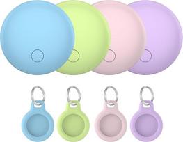 Bluetooth Schlüsselfinder 4er Pack, Smart Tag Kompatibel mit Apple Wo ist APP(nur iOS), Air Tracker Tag für Schlüssel/Gepäck/Koffer/Brieftasche, IP68 Wasserdicht, Austauschbarer Akku