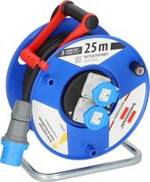 Brennenstuhl Garant CEE 2 IP44 Industrie-/Baustellen-Kabeltrommel 25m (H07RN-F 3G2,5 Kabel, Kabeltrommel mit 2 CEE-Steckdosen, für den ständigen Einsatz im Außenbereich IP44, Made in Germany) blau