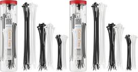 Cable Matters Kabelbinder Set 200 Stk. Nylon Kabelbinder, 15cm / 20cm / 30cm Zip Ties, Selbsteinrastende Kabelbinder Schwarz und Kabelbinder Weiß (Packung mit 2)