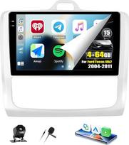 CAMECHO 4+64G 9 Zoll Android 15 Radio für Ford Focus Mk2 2004-2011, Navi Autoradio mit GPS WiFi Wireless Carplay Android Auto RDS FM Mirror Link mit Rückfahrkamera, HD Incell Touchscreen