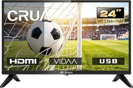 CRUA VIDAA išmanusis televizorius, 24 colių (60 cm) televizorius, 1366 x 768 HD televizorius, LED televizorius su HDMI/USB/AV IN/kompaktiškas ir išmanus jūsų namams, juodas [E energinė klasė]