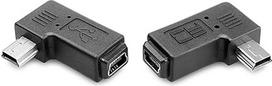 CY 2 vnt. mini USB 2.0 5P vyriškos ir moteriškos lyties prailginimo adapteris 90 laipsnių kairiuoju kampu Dešinysis kampas