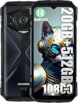 DOOGEE S118 išmanusis telefonas be sutarties, "Helio G99 Octa Core", 20GB + 512GB, 10800 mAh baterija / 33 W, tvirtas 4G, 50 MP kamera (12 MP infraraudonųjų spindulių) + 8 MP + 32 MP, "Android 14", 6,58 colių, pirštų atspaudų raudona spalva