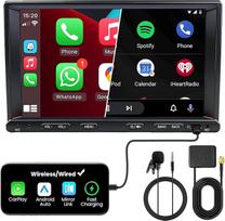 Doppel DIN autoradio su garso kolonėle "Nissan Qashqai" (2006-2013 m.), "Wireless CarPlay" ir "Android Auto", 7" automatinio radijo jutiklinis ekranas, 4GB+64GB, "Bluetooth 5GHz WiFi DAB+ FM AUX GPS