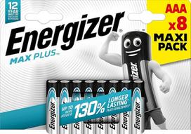 Energizer E301322500 Max Plus Micro AAA baterijos, 8 vnt., chromo spalvos