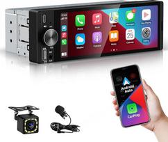 ESSGOOO 6,36 Zoll Autoradio mit Wireless Carplay und Android Auto, HD IPS Bildschirm Auto Display Bluetooth Radio mit Rückfahrkamera Mirror Voice Control Mirror Link FM