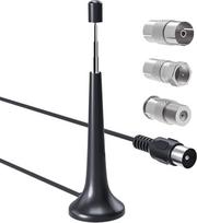 FM radijo antena stereosistemai DAB teleskopinė antena su magnetiniu pagrindu ir 300 cm prailginimo kabeliu, skirta namų stereosistemoms, AV imtuvams ir garso sistemoms, geresnė garso kokybė, 3 adapteriai