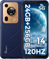 FOSSiBOT 50MP kamera Lauko išmanusis telefonas "Android 14", 20GB+256GB/2TB Lauko mobilusis telefonas be sutarties, mėlynas | Dimensity 6300+, 24GB+256GB/1TB, 120Hz, 50MP kamera, 7150mAh akumuliatorius