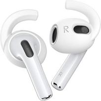 Gcioii Ausų pagalvėlės "AirPods 3" Silikoniniai 3 poros ausų kabliukų neslystantys ausinių dangteliai Papildomas laikymo krepšys, suderinamas su "Apple AirPods 3 2021" (baltas)