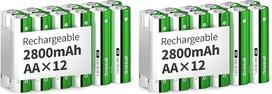 Granicell Akku AA Wiederaufladbare Batterien 2800 mAh Akumuliatorių baterijos Hohe Kapazität 1500 Zyklen, 1.2V NiMH baterijos AA, 24 pakuotės