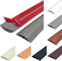 Grindų kabelių apsauga, lanksti, pagal dydį, PVC kabelių apsauga, lipni grindų kabelių danga, grindų kabelių kanalas, apsaugo kabelius ir apsaugo nuo suklupimo pavojaus, 50 mm x 3 m, pilka medžio tekstūra
