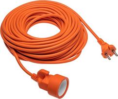 GTV oranžinis 30 m kokybiškas guminis prailginimo kabelis Sodo prailginimo kabelis 2 x 1,0 mm², maks. 10 A, universalus kištukas, atsparus oro sąlygoms, idealiai tinka naudoti lauke, sode