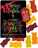 Hallingers Genuss Manufaktur Vaisių sulčių meškiukai Advento kalendorius - 24 vaisių veislės, aukščiausios kokybės vaisių gumos meškiukas - itin didelis, rankų darbo, saldumynai Dovana vaikams Šeimai Suaugusiesiems Kalėdos