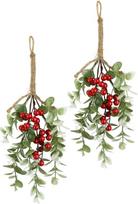 Hängebusch aus Eukalyptus Beeren künstlich 35cm Advent Adventsdeko Bündel Deko Eukalyptuszweige Girlande Hängedeko zum Hängen Legen Hänger Ranke Tischdeko Türdeko Wanddeko Weihnachten Weihnachtsdeko