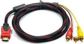 HDMI ir RCA kabelis 1,5 metro, HDMI ir RCA kabelis garso ir vaizdo perdavimui, suderinamas su visais įrenginiais ir RCA įėjimais, skirtais HDTV, DVD grotuvams, projektoriams, žaidimų konsolėms Daugiau