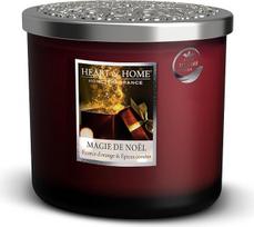 HEART & HOME - natūralaus sojų vaško kvapioji žvakė namams - elipsė su 2 dagtimis "Christmas Magic" - dega 40 valandų - dovana, dekoracija ir kvapas namams - stiklas