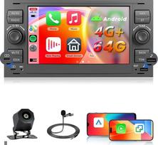 Hodozzy Carplay automobilinis radijas "Ford Transit Fiesta Focus" su USB C, 7 colių "Ford" automobilinis radijas 2 DIN Bluetooth su "Android Car/Navi/WiFi/DSP/FM/RDS/SWC + atbulinės eigos kamera